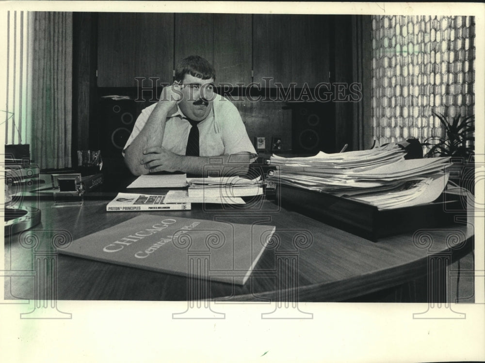 1983, David F. Schulz, Chicago, Illinois budget director - mjc21310 - Historic Images
