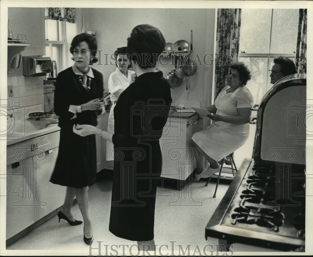 1964, Staff Listens To Mrs. Warren Knowles In Governor&#39;s Kitchen - Historic Images