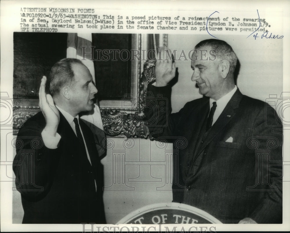 1963 Press Photo Lyndon Johnson and others Washington DC - mjc21784 - Historic Images