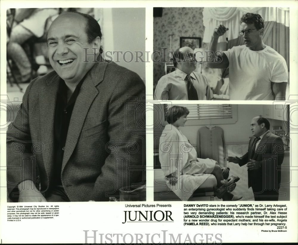 1994 Press Photo Danny DeVito stars as Dr. Larry Arbogast in the film "Junior" - Historic Images