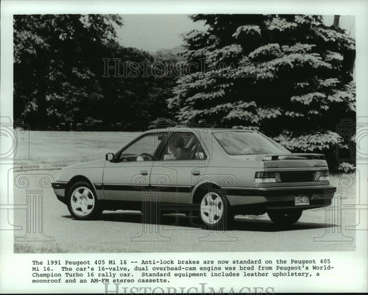 1990 The French made automobile, Peugeot 405 Mi 16 sedan - Historic Images