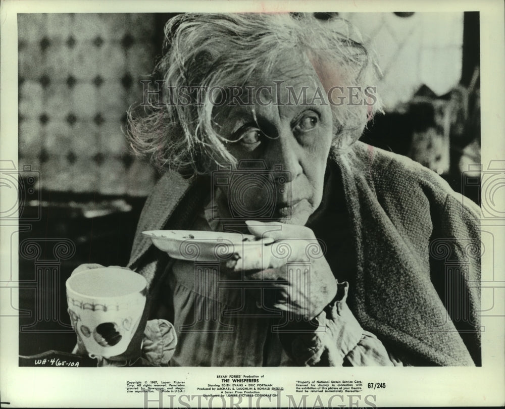 1968 Press Photo Dame Edith Evans in &quot;The Whisperers,&quot; movie of suspense. - Historic Images