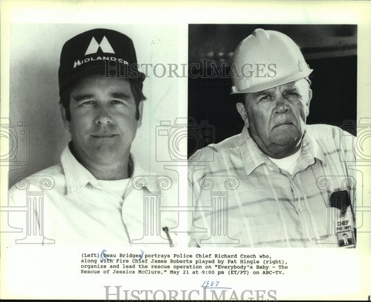 1987 Beau Bridges, Pat Hingle, in ABC-TV movie - Historic Images