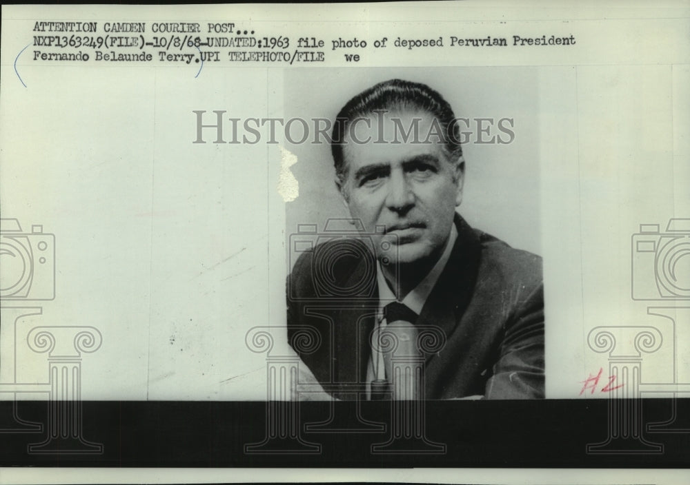 1963, Deposed Peruvian President Fernando Belaunde Terry - mjc22072 - Historic Images