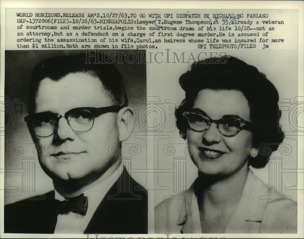 1963 Lawyer T. Eugene Thompson & wife Carol, Minnesota – Historic Images