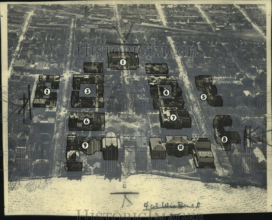 1945 Press Photo An aerial view of the plans for University of Wisconsin-Madison-Historic Images