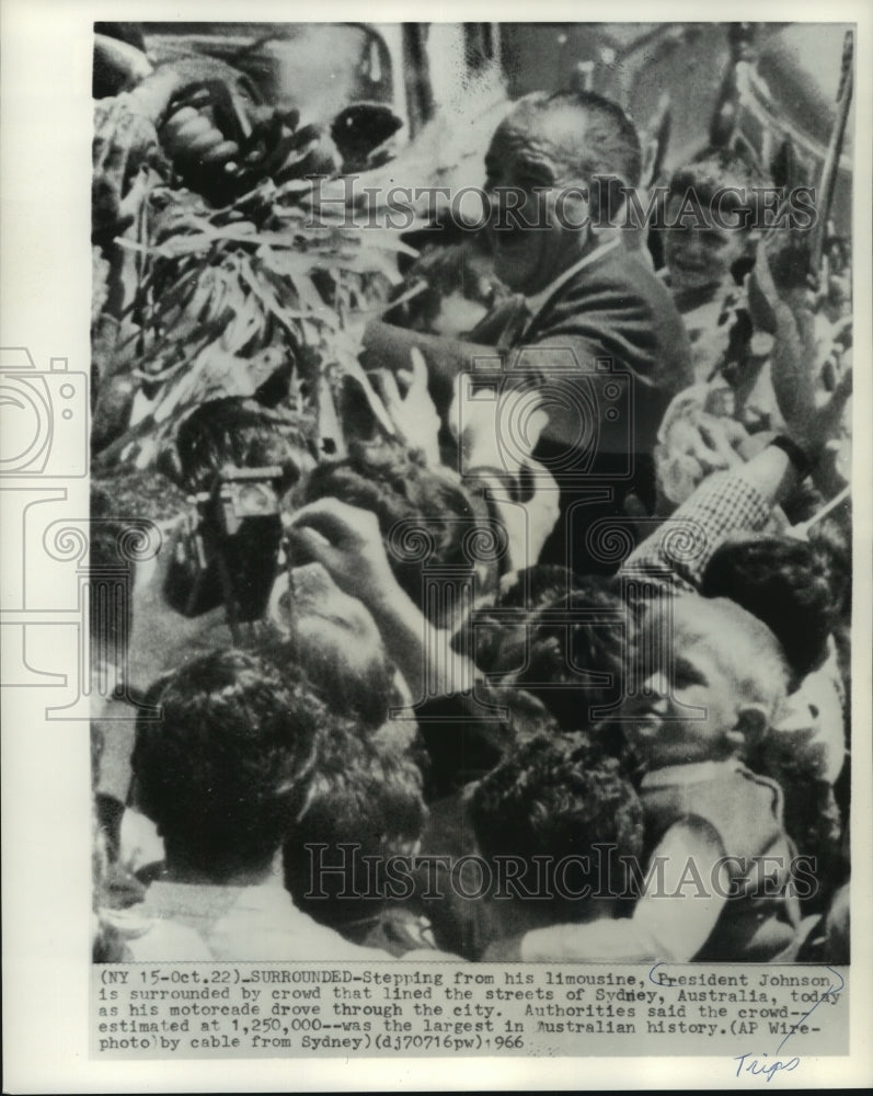 1966, President Johnson in Sydney, Australia - mjc22264 - Historic Images