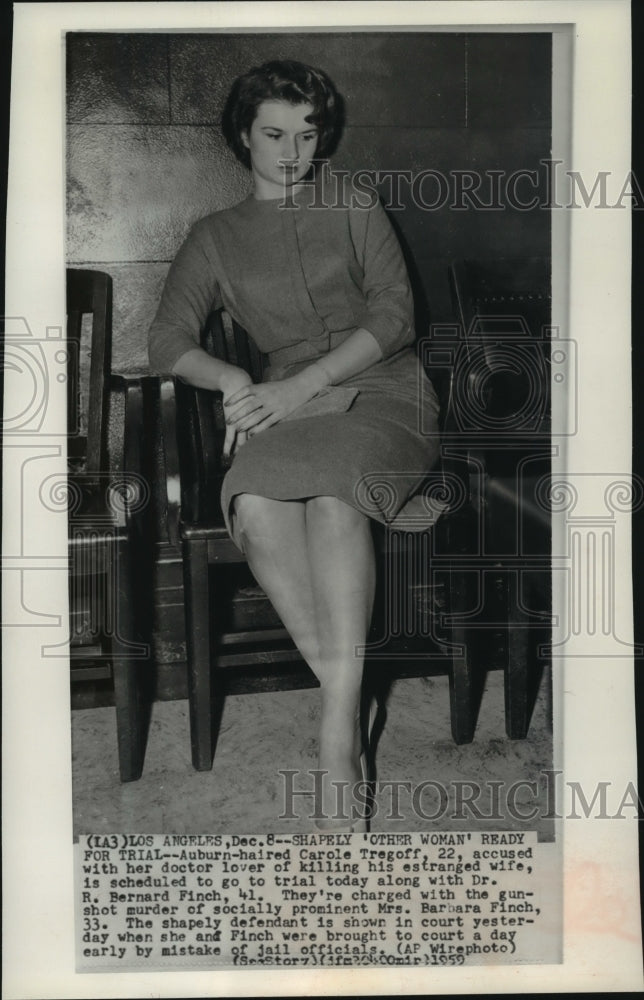 1959 Press Photo Carole Tregoff Sits In Court Chair In Los Angeles - mjc22325 - Historic Images