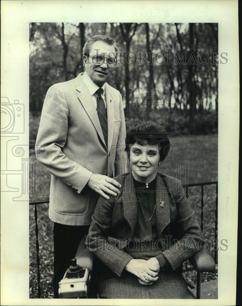1985, Wisconsin legislator Joe Tregoning with wife, Jeanne - Historic Images