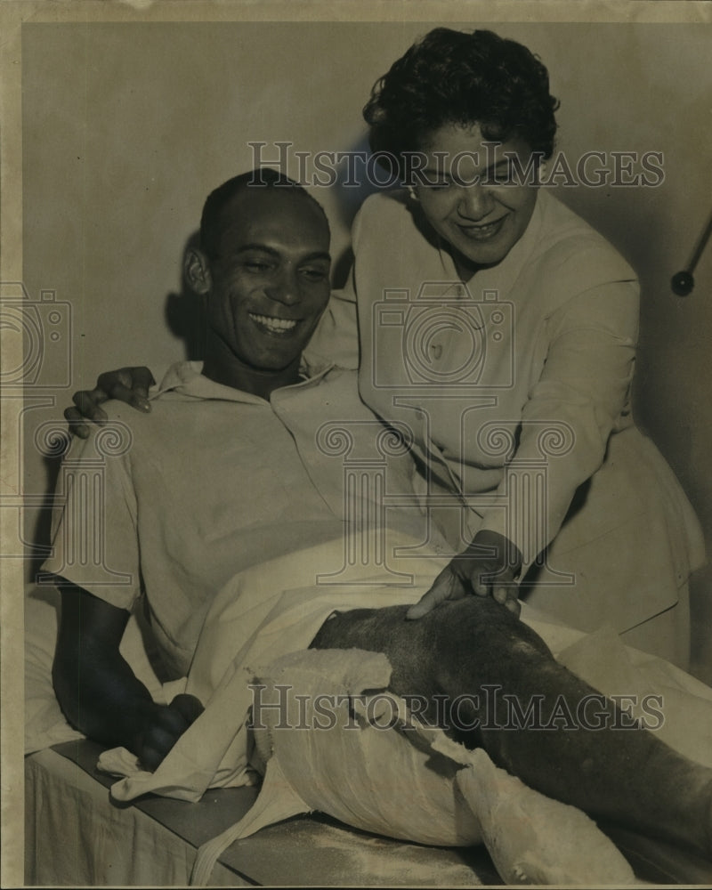 1957 Press Photo Braves baseball player Billy Bruton &amp; wife Loretta - mjc22402 - Historic Images