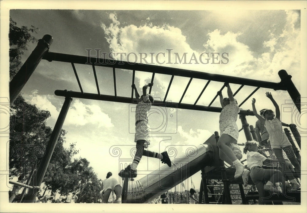 1988, Children Play On Equipment At McDonald&#39;s On Summerfest Grounds - Historic Images
