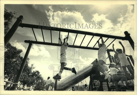 1988, Children Play On Equipment At McDonald's On Summerfest Grounds - Historic Images
