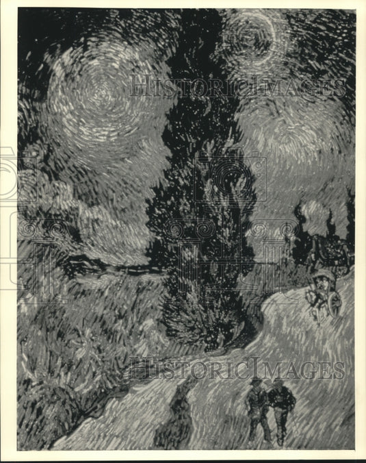 1987 Vincent Van Gogh's "Road With Cypress and Star" in New York - Historic Images