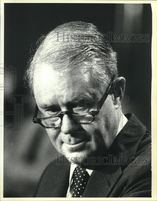 1979, Secretary of State Cyrus Vance at State Department news meeting - Historic Images