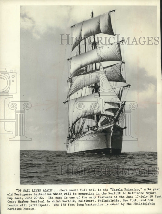 1977 The "Gazela Primeiro", a 94 Year Old Barkentine - Historic Images