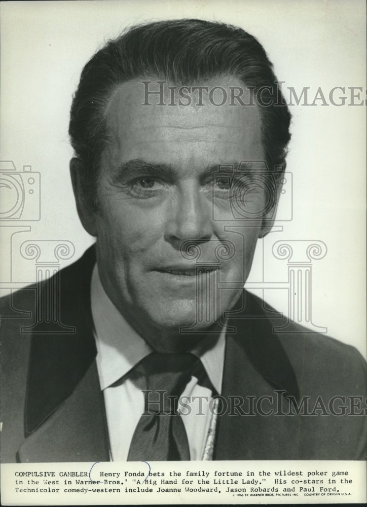 1966 Press Photo Henry Fonda, actor in A Big Hand for the Little Lady - Historic Images