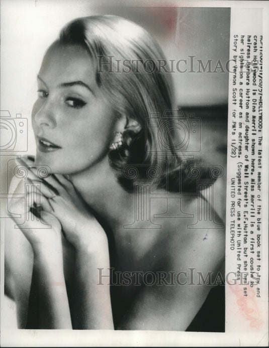 1957 Dina Merrill, daughter of Wall Street's E.F. Hutton - Historic Images