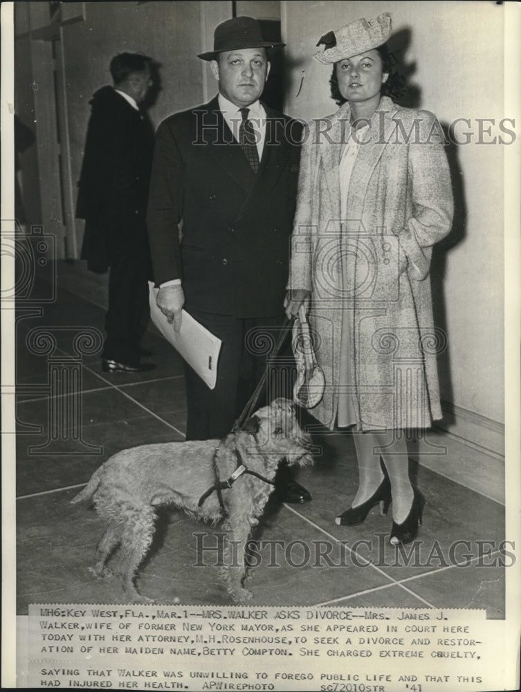 1941, Mrs. James J. Walker, wife of New York Mayor, files for divorce - Historic Images