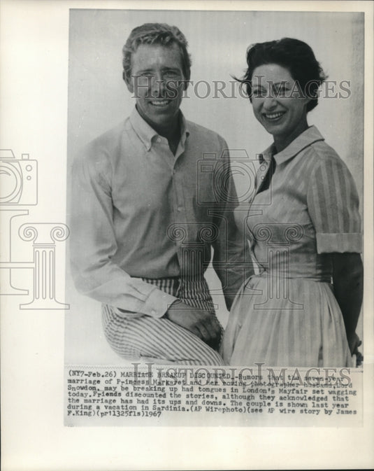 1966, Princess Margaret and Lord Snowdon on vacation in Sardinia - Historic Images