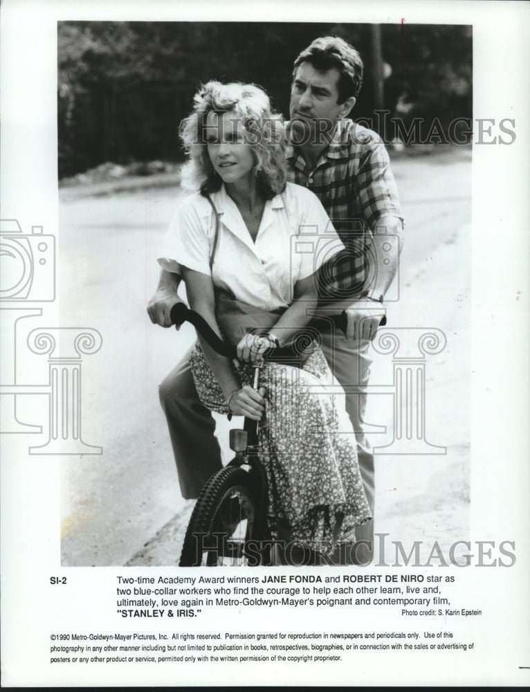 1990 Press Photo Robert De Niro and Jane Fonda are &quot;Stanley and Iris.&quot; - Historic Images