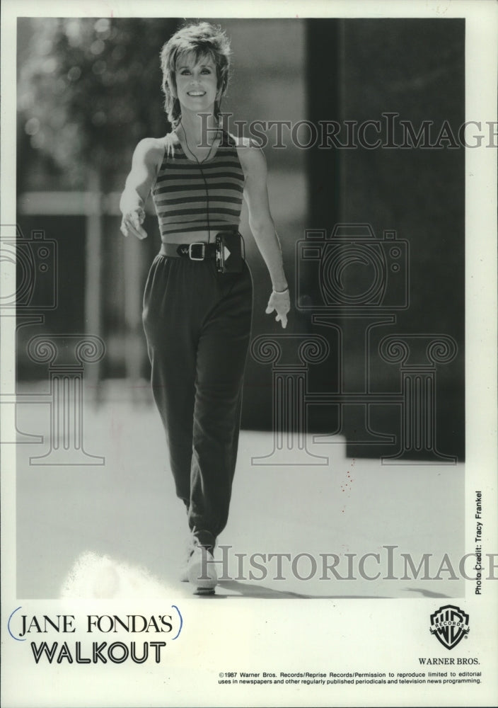 1991 Jane Fonda&#39;s showing her Walkout program. - Historic Images