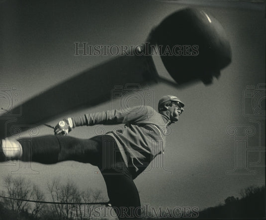 1986 Jim Winter works on his roller skiing technique - Historic Images