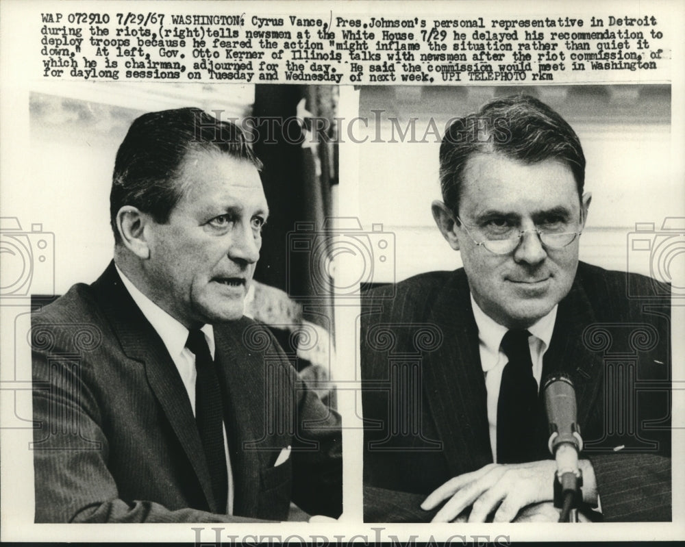 1967, Illinois governor Otto Kerner (left) &amp; Cyrus Vance - mjc23753 - Historic Images