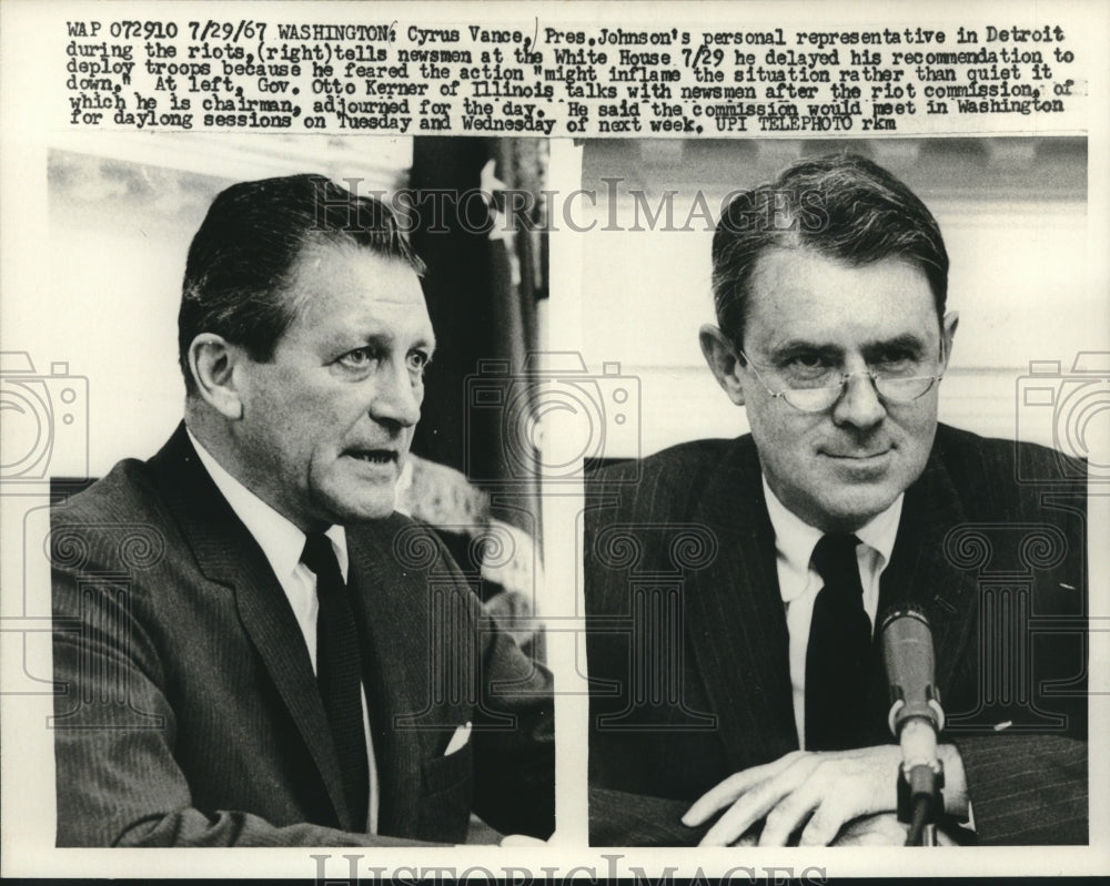 1967, Illinois governor Otto Kerner (left) & Cyrus Vance - mjc23753 - Historic Images