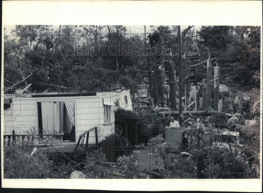1992, Tornado in Waushara County rips off rooftops and downs trees. - Historic Images