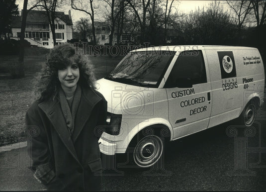 1988, Sheila Franzkowiak of decorating firm Trans Designs, Wisconsin - Historic Images
