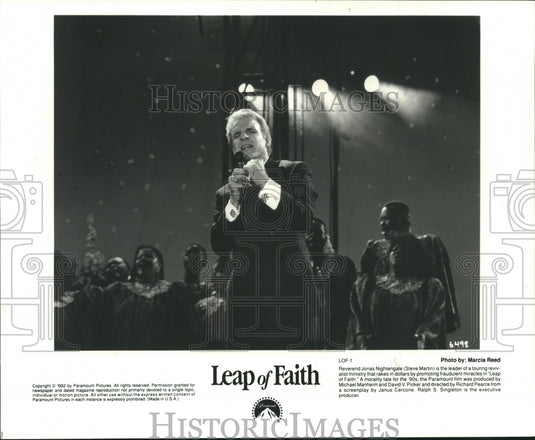 1992 Steve Martin as Reverend Jonas Nightengale in "Leap of Faith" - Historic Images