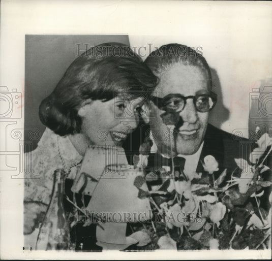 1958, Actress Greta Garbo, Aristotle Onassis, at party, Monte Carlo. - Historic Images