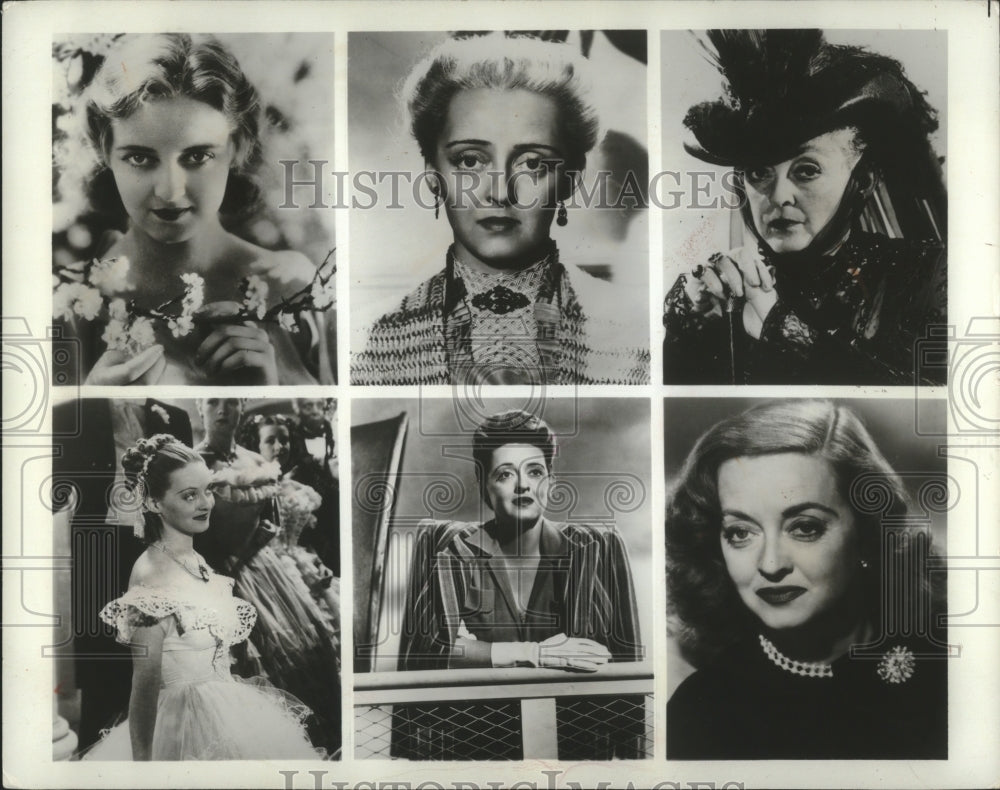 1977 Actress Bette Davis in character in various movies - Historic Images
