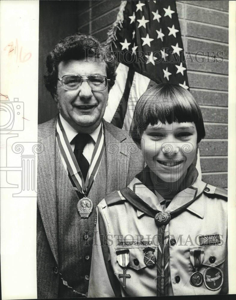 1982 Boy Scouts Allyn J Sweet And Scott Semrad Win Awards, Milwaukee - Historic Images