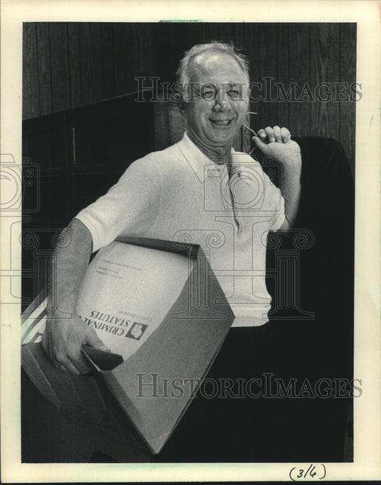 1983 Circuit Judge Christ T. Seraphim returns to his chambers - Historic Images