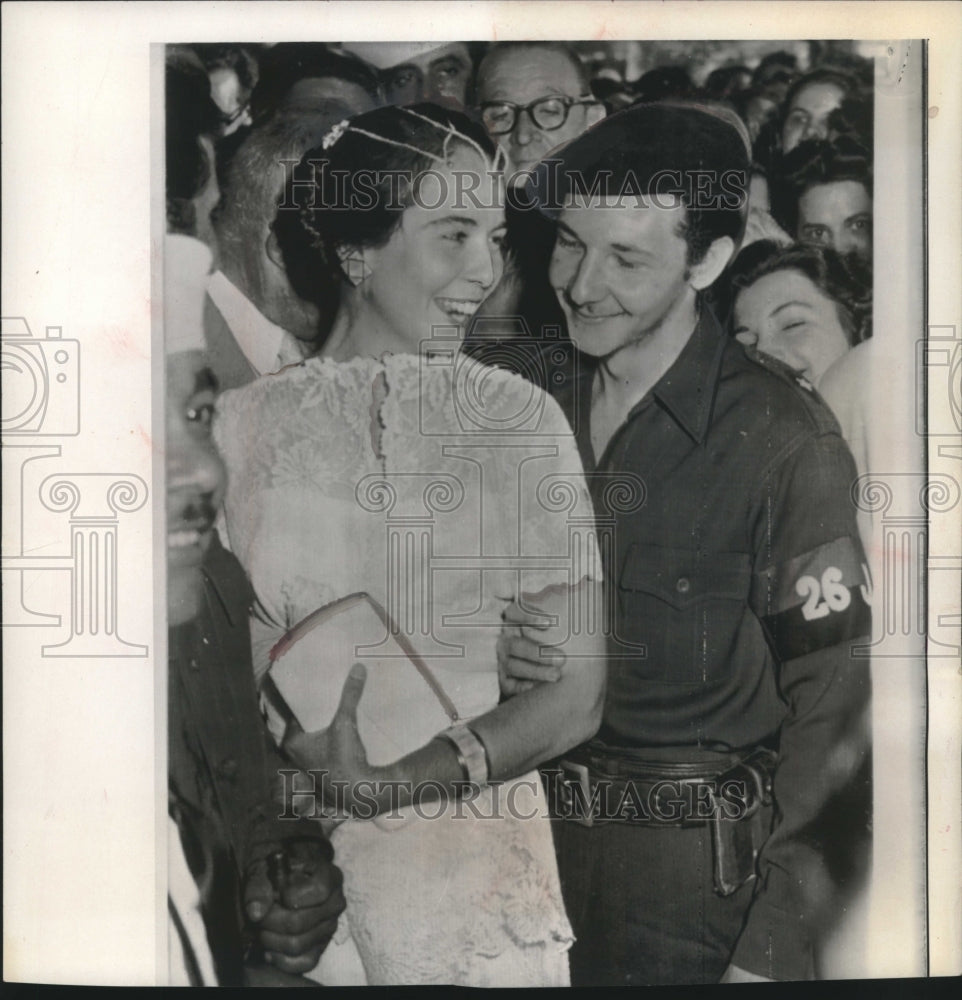 1959, Raul Castro,brother of Cuban leader Fidel Castro and his bride - Historic Images