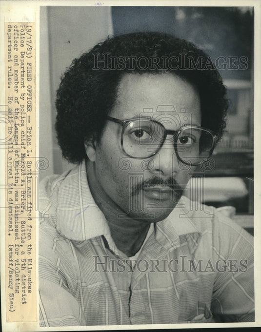 1983, Fired Milwaukee Police Officer, Brian L. Suttle - mjc24592 - Historic Images