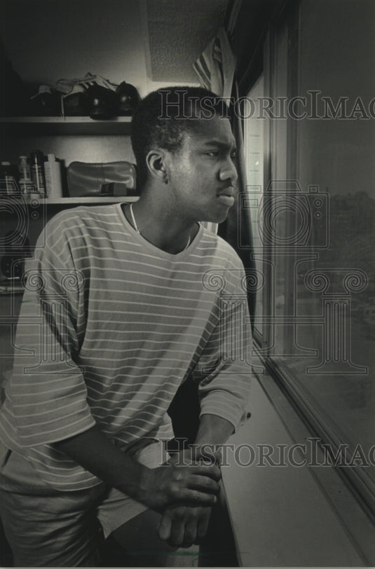 1988, Corey Thompson trying to ease racial tension on Madison campus - Historic Images