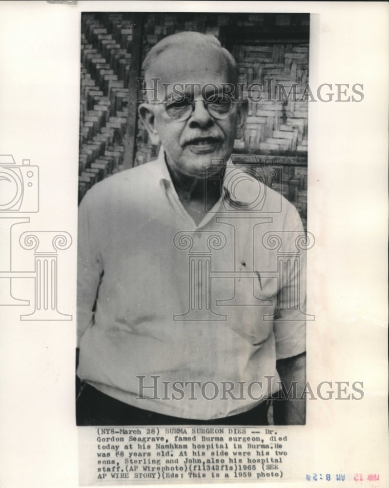 1959, Dr. Gordon Seagrave, Burma surgeon - mjc24676 - Historic Images