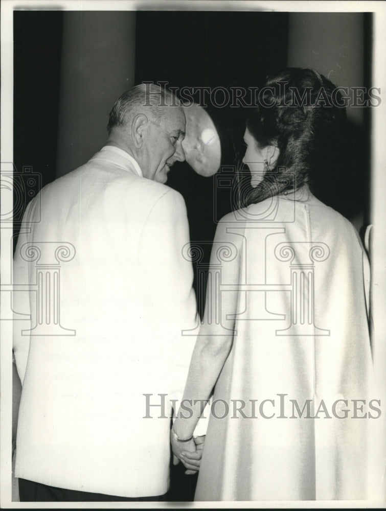 1967, President Lyndon Johnson &amp; daughter Lynda Bird, Washington - Historic Images