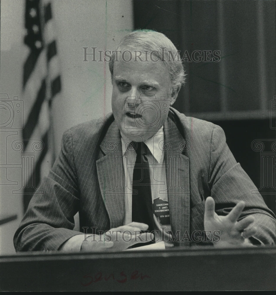 1985 Press Photo Rep. F. James Sensenbrenner Jr. of Menomonee Falls - mjc24823 - Historic Images