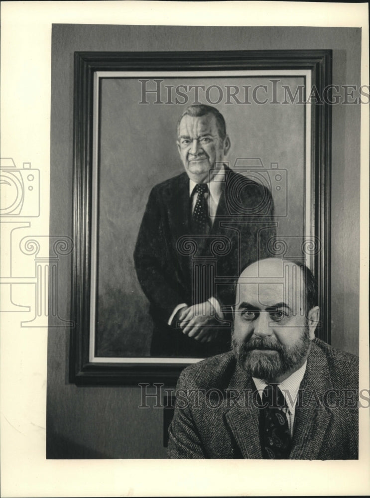 1987 Robert Schuenke, Painter with His Clement J. Zablocki Portrait-Historic Images