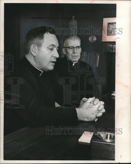 1962, Father William Kelley and predecessor Father Edward O'Donnell - Historic Images