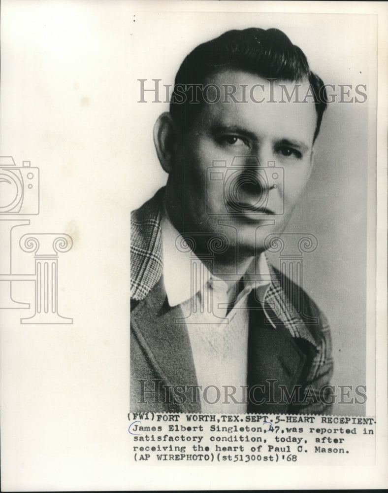 1968, James Elbert Singleton, Heart Recipient in Transplant - Historic Images