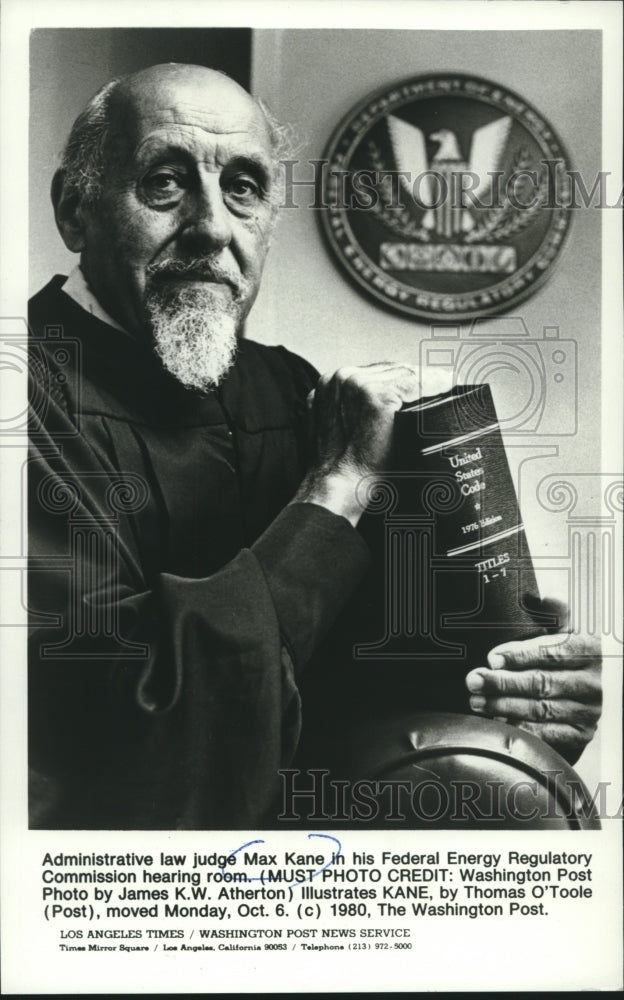 1980 Administrative law judge Max Kane in his hearing room - Historic Images