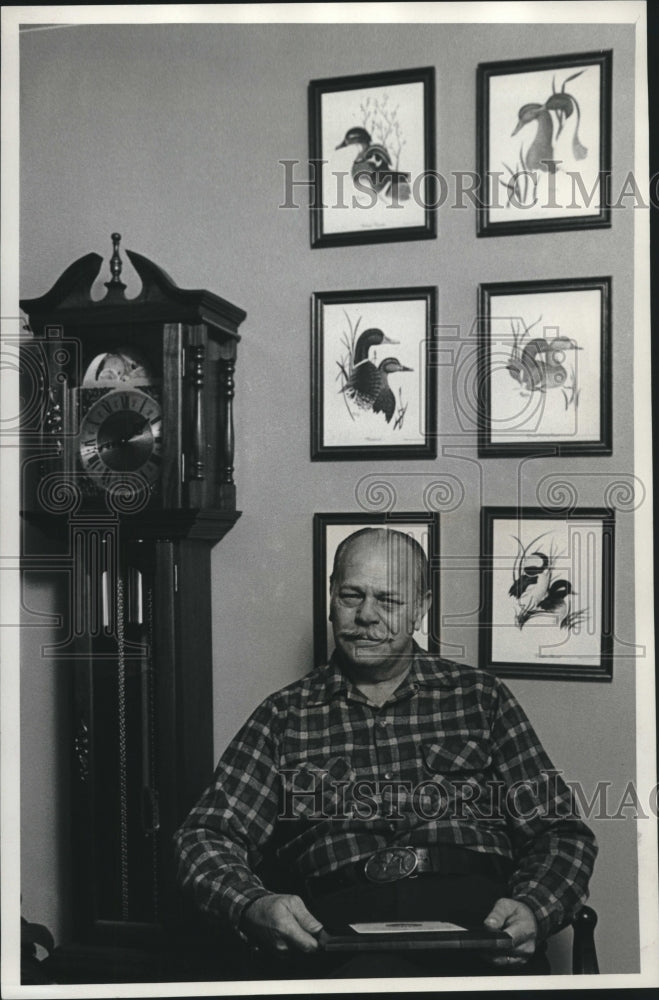1978 Press Photo William Peterburs, waterfowl conversationist, Mequon, Wisconsin - Historic Images