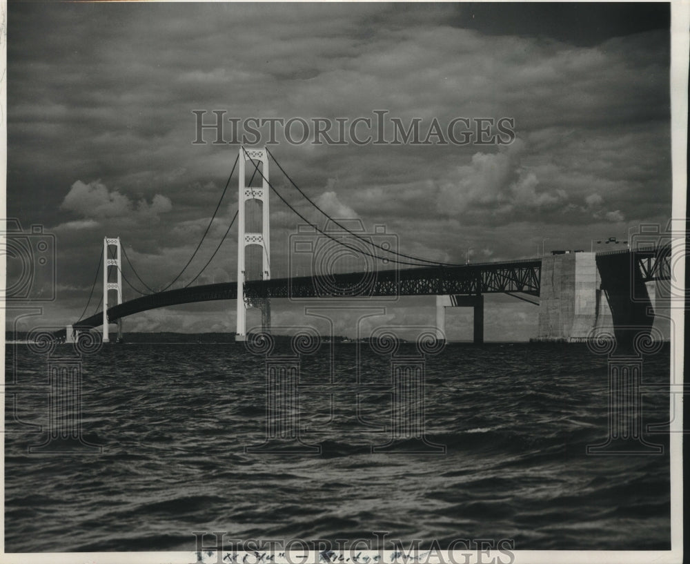 1961, Straits of Makinac Bridge in Michigan - mjc25161 - Historic Images