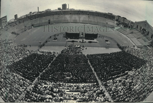 1986 UW-Madison graduation ceremonies at Camp Randall Stadium - Historic Images
