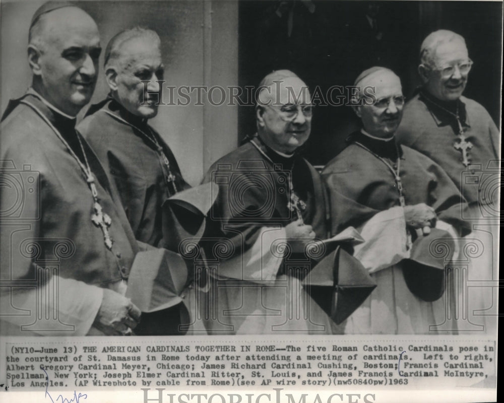 1963 Press Photo The Five Roman Catholic Cardinals Together In Rome, Italy - Historic Images