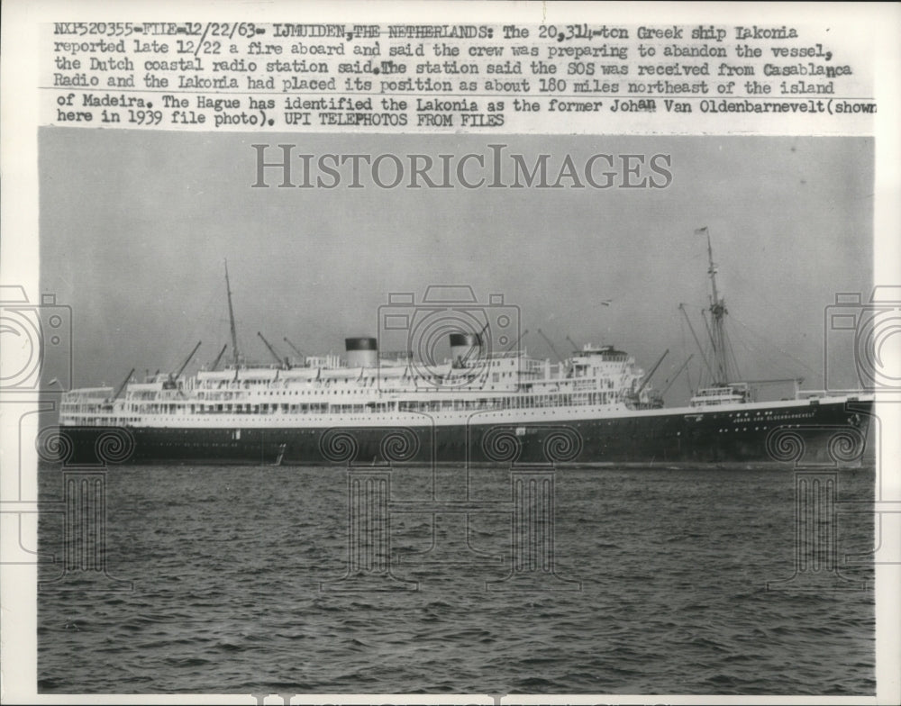 1963 Greek ship Lakonia at Ijmuiden, The Netherlands - Historic Images